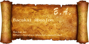 Bacskai Absolon névjegykártya